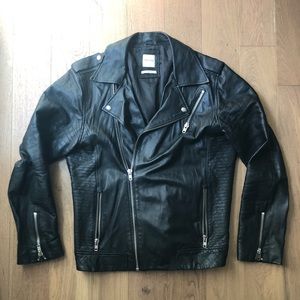 MENS Jack Jones Leather Biker Jacket